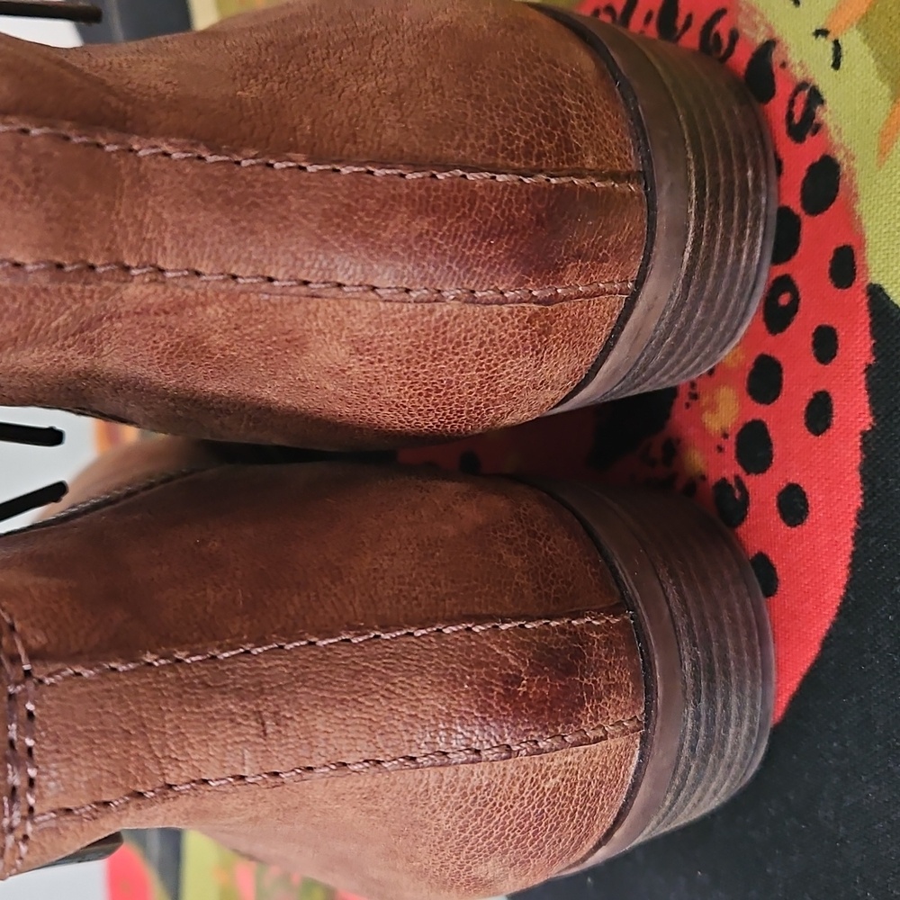 Lucky Brand Tan Leather Ankle Boots Size 8 - Picture 11 of 14